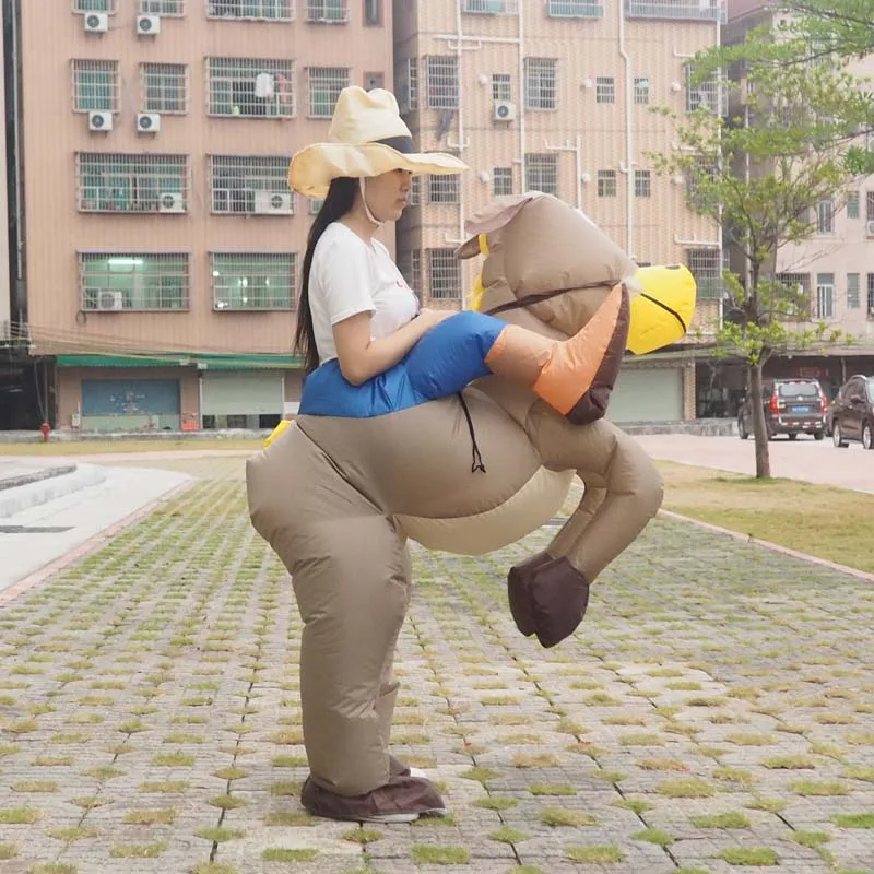 Вечерние костюмы Пурим для взрослых новый надувной костюм лошади динозавра