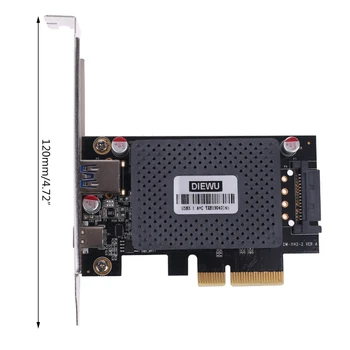 

10Gb/s PCI Express PCIe to USB Type A Type C Riser Card Adapter with SATA 15 Pin