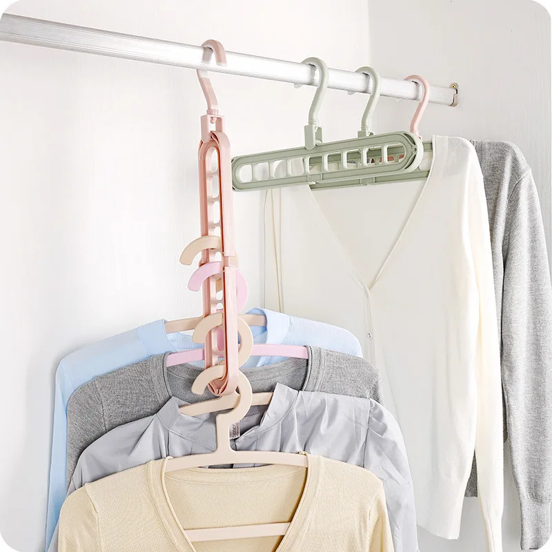 Clothes Hanger Organizer Multi-port Support Multifunction Plastic Scarf Circle Clothes Hanger Clothes Drying Rack Space Saving