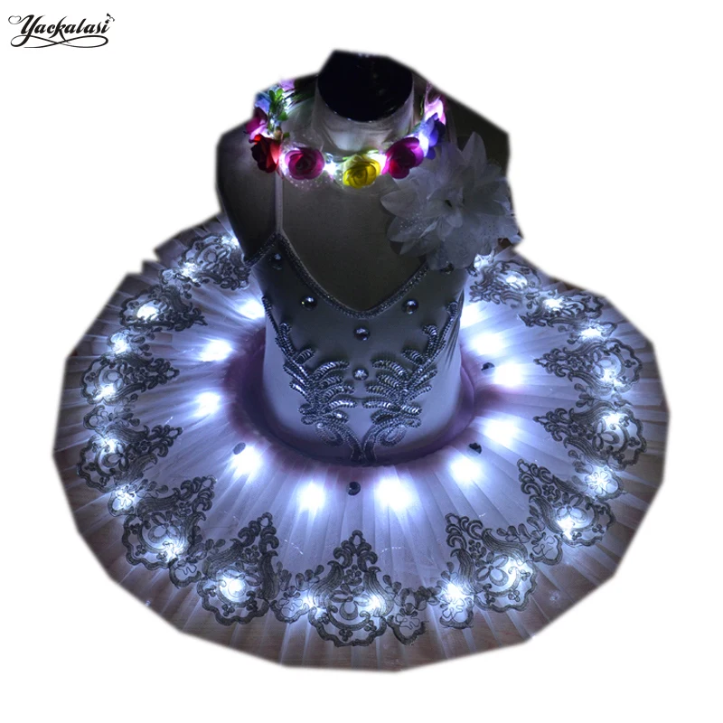 2020 Ballet Dress Leotard Professional Led Ballet Tutu Child Swan Lake Costume Belly Dress For Children Pancake For Dancewear
