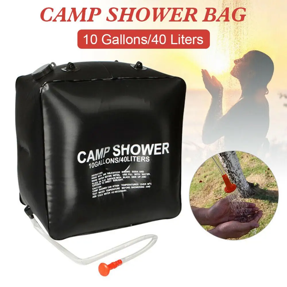 

Portable Outdoor Solar Heated Shower Bag 10Gallons/40L with Hose and Shower Head for Camping Hiking Climbing Outdoor Traveling