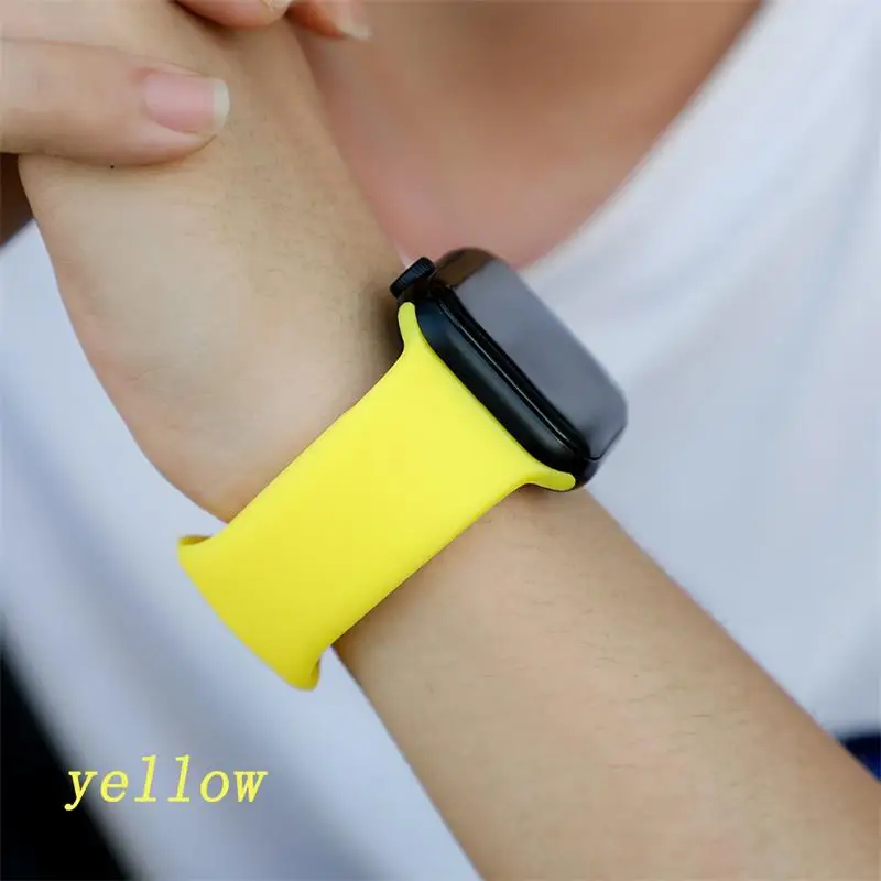 Ремешок для apple watch 5 4 ремешок 44 мм iwatch ремешок 42 мм correa 38 мм 40 мм спортивный силиконовый браслет ремешок для часов 4 3 2 - Цвет ремешка: Yellow