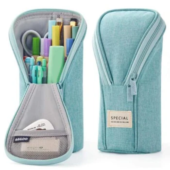 

HOT-Angoo Golf Style Pen Pencil Bag Case Special Color Phone Holder Fabric Storage Pouch Organizer,Mint Green