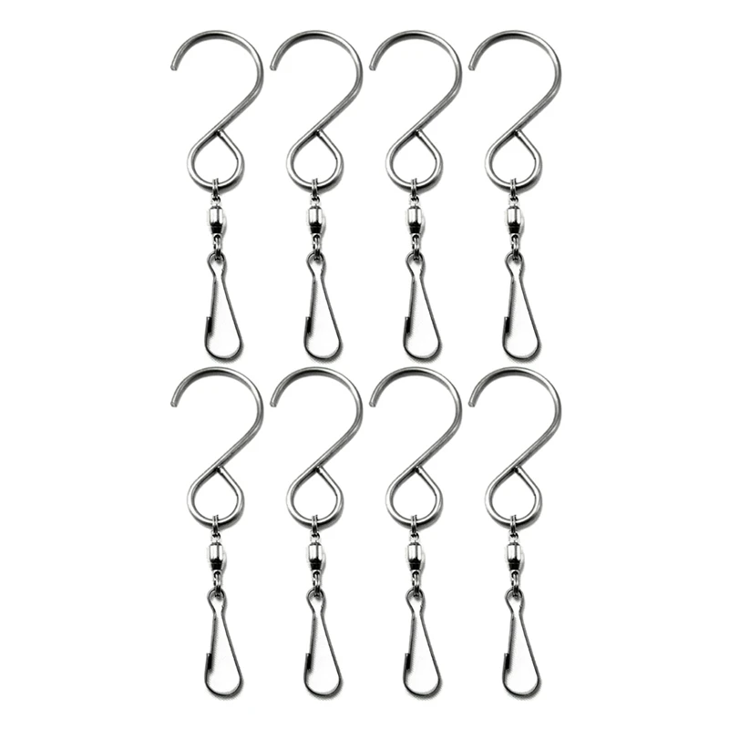 

10 Pack Swivel Hooks Clips, S Hooks Smooth Spinning, for Hanging Wind Spinners Wind Chimes Crystal Twisters Party Supply Rotatin