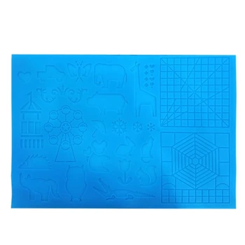 

3D Printing Pen Mat DIY Silicone Template Foldable Design 3D Drawing Pad with 2 Finger Protectors Gift for 3D Beginners