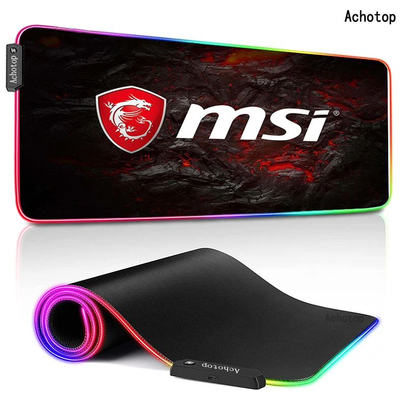 Rgb Large Mouse Pad Gaming Mouse Pad Mat Msi Gamer Computer Mousepad Led Retroilluminazione Tappeto Xxl Tastiera Tappetino Da Scrivania S Mousepad Gam