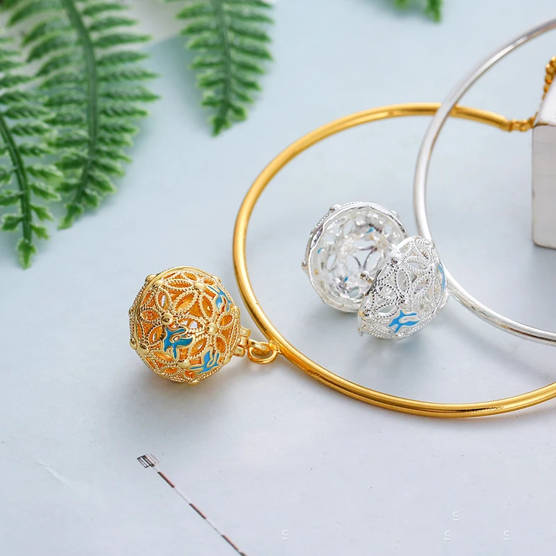 Vintage Aromatherapy Painting Bracelet Essential Oil Diffuser Perfume Bangle Jewelry Glowing Warm Color Ball Fashion Accessories