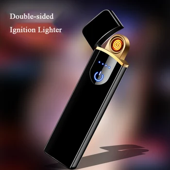

USB Lighter Zinc Alloy Electronic Plasma Lighter Dropship Suppliers Rechargeable Flameless Candle Mini Thin Windproof Lighter