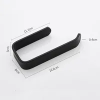 Acrylic Toilet Paper Holder Tissue Rack Wall Mounted Bathroom Kitchen Roll Holder Paper Tissue Rack Hook Modern Black Hanger 6