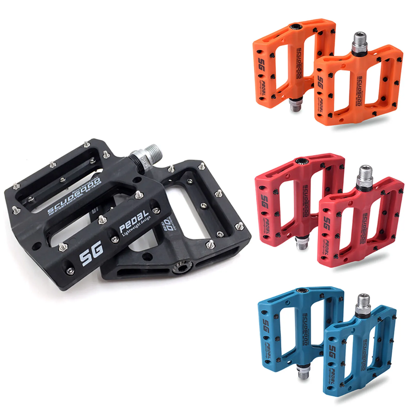 Bicycle Pedal Nylon Fiber Flat Sealed Bearings Pedal Mountain Bike Wide Platform anti skid