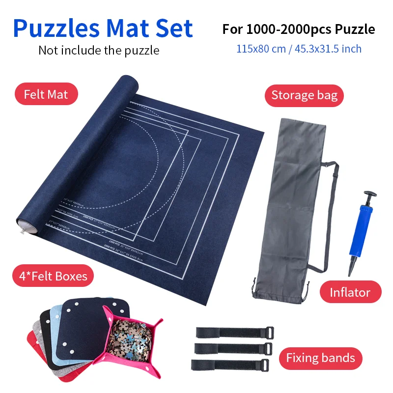 Puzzles Mat Jigsaw Roll Felt Mat Play mat Puzzles Blanket For Up to