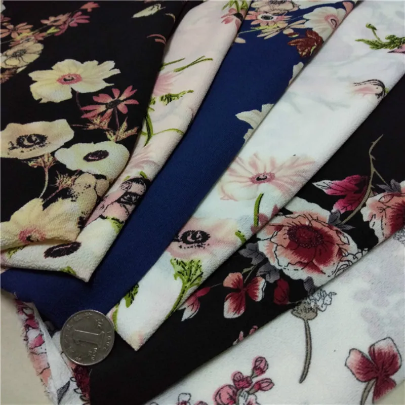 Брюки с принтом; шифоновая креповая ткань для платья; цветочный принт