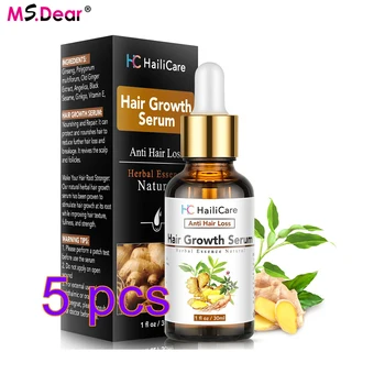

3/5pcs 30ml Ginger Fast Hair Growth Serum Essential Oil Anti Preventing Hair Lose Liquid Damaged Hair Repair Growing Agent