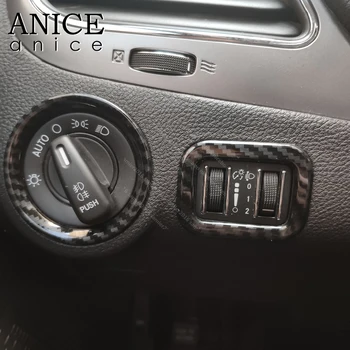 

2pc Carbon Fiber Color Headlight Switch Decorative Cover Trim Fit for Dodge Journey JCUV 2013 2014 2015 2016 2017 2018 2019 2020