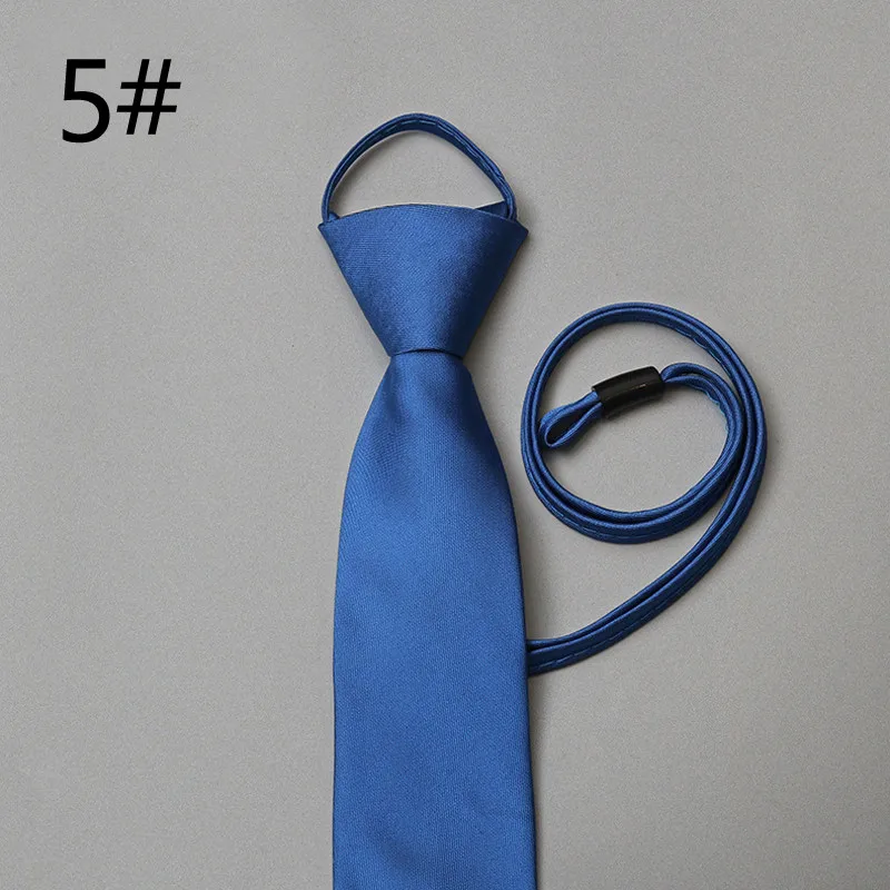Модный галстук для мужчин и женщин 7 см, тонкий узкий ленивый галстук, легко тянет веревку, галстук в Корейском стиле, для свадебной вечеринки, Aniversary Blue - Цвет: 5