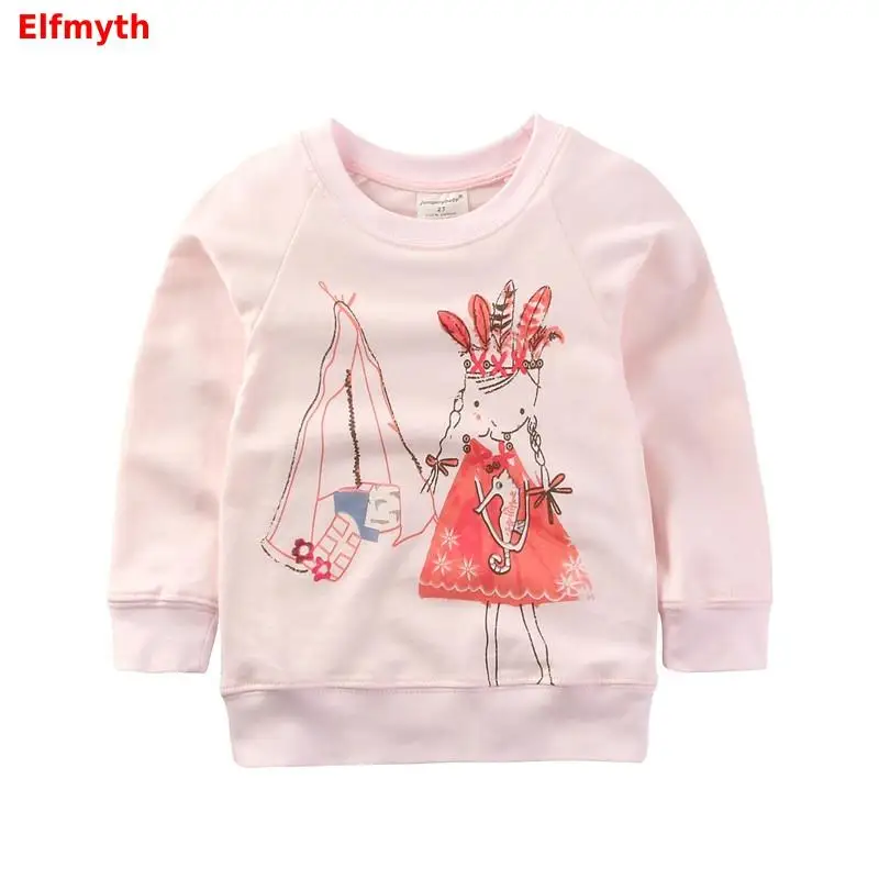 2019 футболка для девочек детская свитер одежда маленьких Осенние топы осенняя