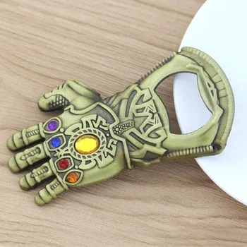 

The Avengers Thanos Glove Bottle Opener Keychain Metal Infinite Power Gauntlet Pendant Keyring Endgame Kitchen Accessory