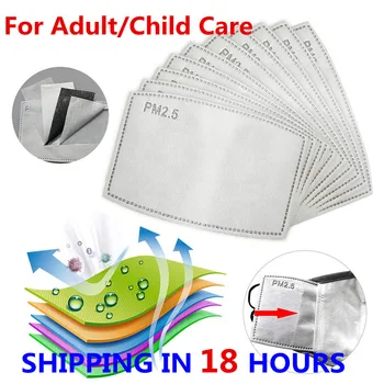 

16-200 PCS PM2.5 Filter Paper 5 Layers Anti Haze Mouth Mask Anti Dust Mask Activated Carbon Filter Paper Adult Child Health Care