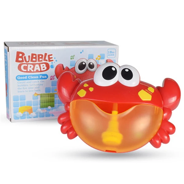 Открытый пузырь КИТ и лягушкой детские игрушки для ванной Bubble Maker ванна для купания машина для производства мыла игрушки для детей с музыкой игрушки воды - Цвет: Crab with box