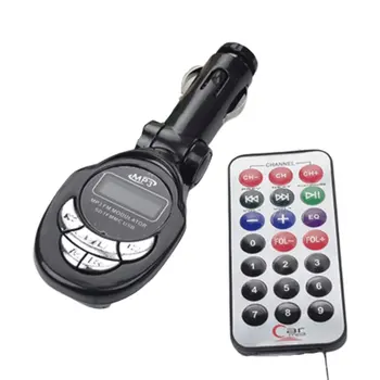 

4 in1 LCD Auto Car MP3 Player Wireless FM Transmitter Modulator with USB CD MMC Remote Kit Black Hot Selling Drop Shipping