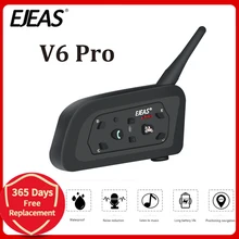 EJEAS V6 PRO Bluetooth motosiklet BT Communicator kask interkom kulaklık 1200m interkom 6 Riders için