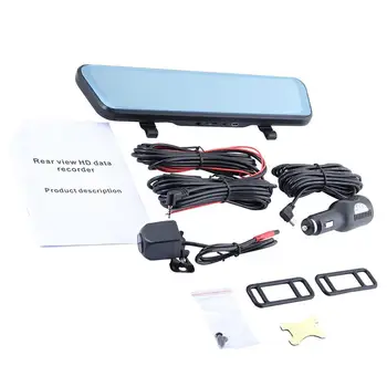 

10 inch Navigation Motion Collision Detection Cycle Recording Wide Angle Rear-view Mirror Vehicle Traveling Data Recorder