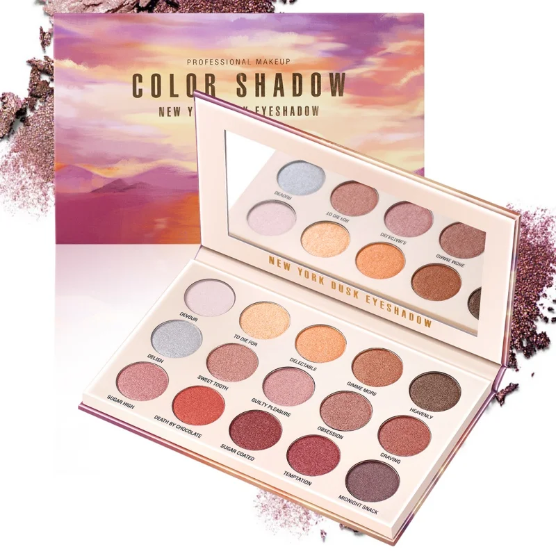 Waterproof Eyeshadow Palette Set Dusk Sunset Natural 15 Color Makeup Eyeshadow Palette