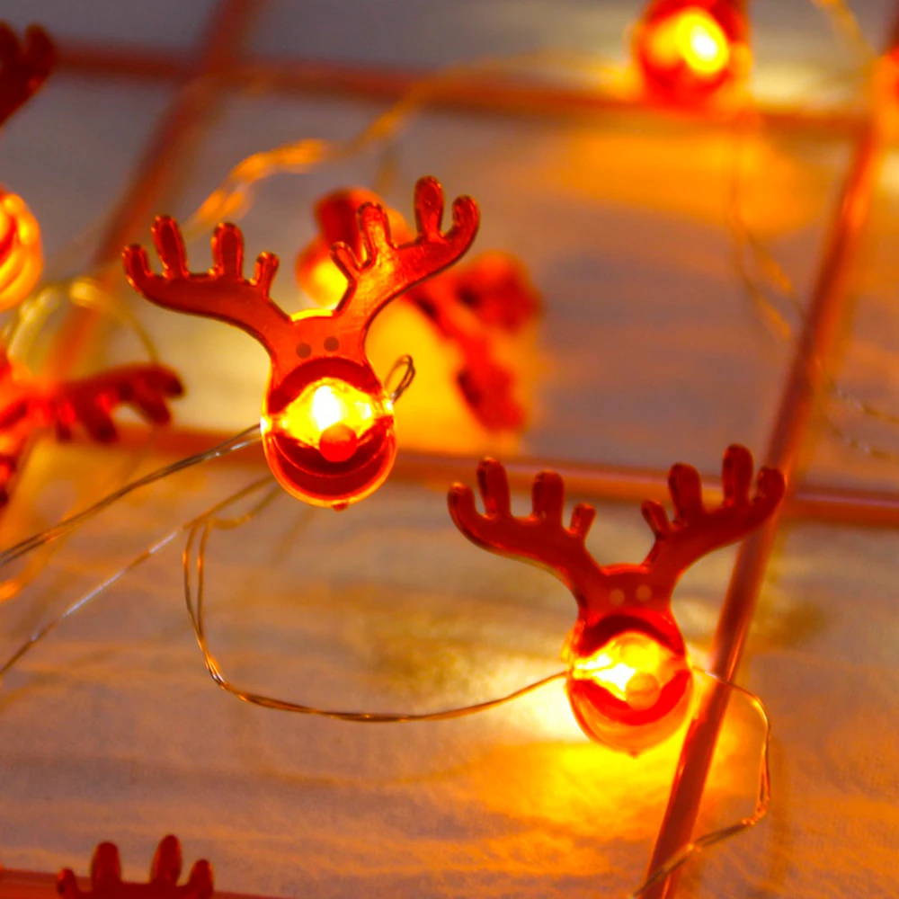 Luzes da Corda Decoração para Casa Iluminação do Feriado Luz de Fadas Papai Noel Natal Guirlanda Decorativo Pendurado Ano Novo Ornamento Led 3 Fios de LED
