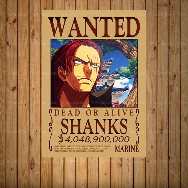 One Piece Luffy Canvas Painting Anime Retro Wanted Character Poster Wall Art Print Modern Home Children's Bedroom Decoration Mur as the picture shows