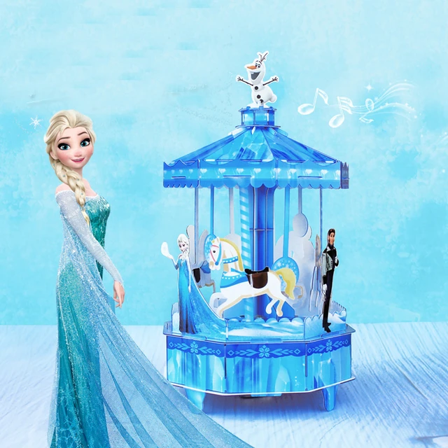 Boîte À Musique Disney Elsa Et Anna Carrousel, Princesse Des Neiges, Puzzle  3d Pour Enfants, Boîte À Musique Anime, Cadeaux Originaux Pour Filles -  Boîtes À Musique - AliExpress