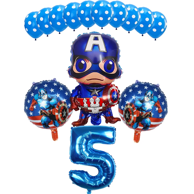 14 шт. фольгированные шары Бэтмена, Железного человека, Капитана Америки, 30 дюймов, Детские шары для дня рождения, детские игрушки для мальчиков - Цвет: Белый