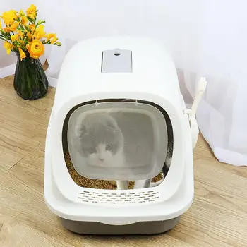 

New Upgrade Large Deodorization Fully Enclosed Cat Litter Box Anti-Spatter Drawer Top Into Cat Toilet Oversized Cat Supplies