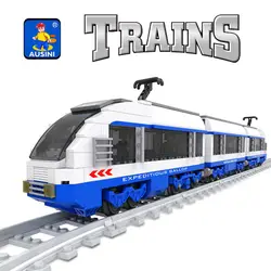 Пули поезд строительные блоки городской серии железнодорожные рельсы локомотив строительные модели наборы головоломки игрушки для детей