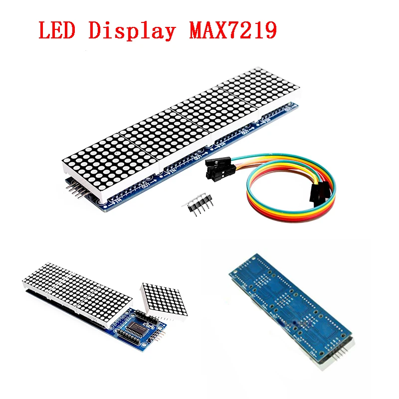 MAX7219 светодиодный дисплей матричный модуль микроконтроллер 4 в одном дисплее с 5P линии 4 в 1 красный светодиодный телеэкран панели