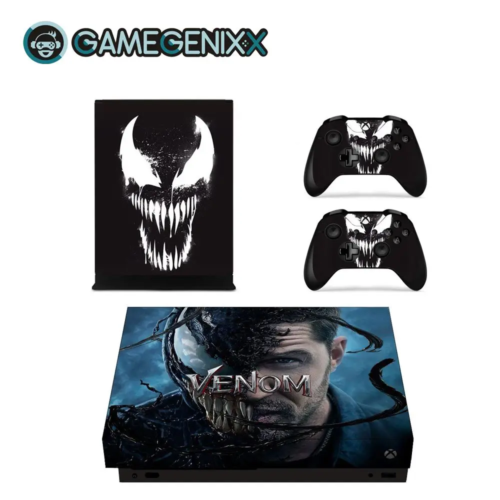 Venom Защитная Наклейка на кожу GAMEGENIXX для консоли Xbox One X и 2 контроллера-Venom - Цвет: Venom