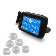 U901 24 В Авто Грузовик TPMS автомобиля беспроводной контроль давления в шинах Система с 6 внешними датчиками сменный аккумулятор ЖК-дисплей