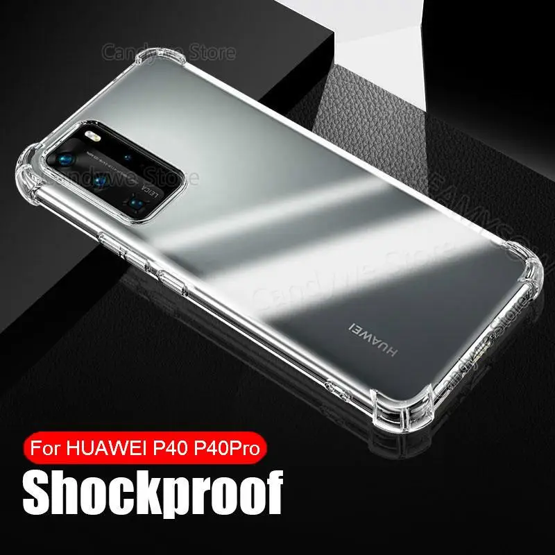 Прозрачный чехол из ТПУ с подушкой безопасности для телефона Huawei P40 Pro Plus Lite P30 Nova 7
