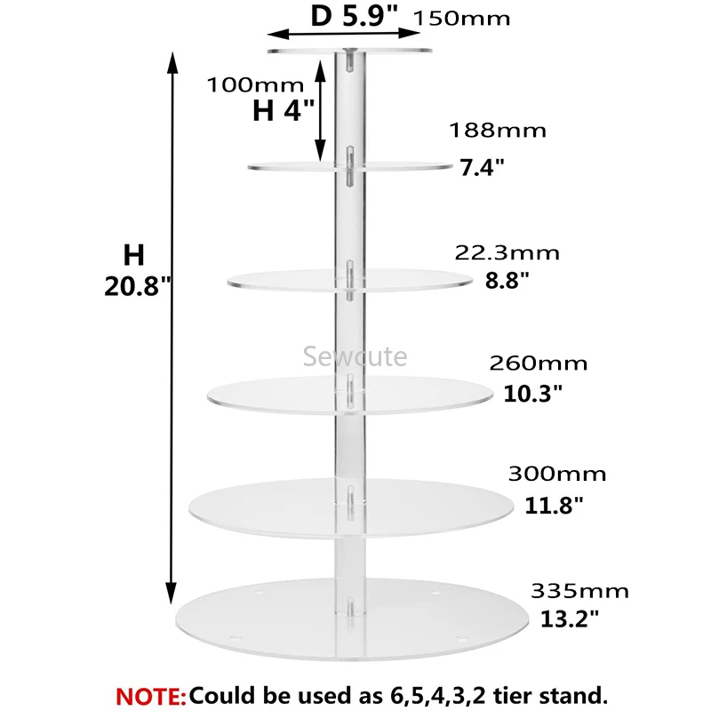 3 4 5 6 7 Tier Cake Holder Round Acrylic Cupcake Cake Stand Assemble Disassemble Home Birthday Tools Party Stand Decoration Gift