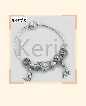 

High Quality 1:1 100% Silver Heart Clip-On Rat Pendant DIY Bracelet Free Of Charge