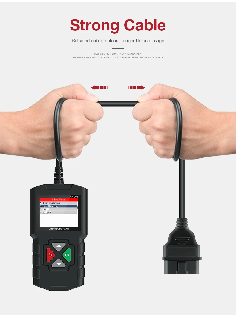 YA201 OBD2 код читателя Автомобильный сканер двигателя код ошибки ридер обновления бесплатно OBD II автомобиля диагностический инструмент PK CR3001 AL319 NT201