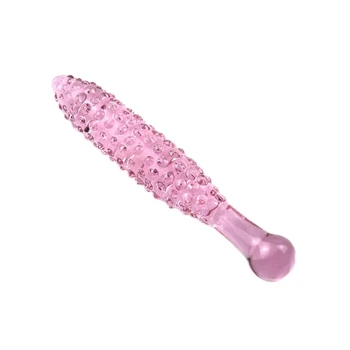 Pink Pyrex Glass Dildo Artificial Corn Penis Crystal Fake Anal Plug Prostate Massager Masturbate Sex Toy For Adult Gay Women Men 5