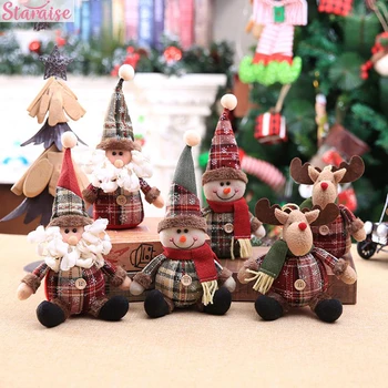 

Santa Claus Christmas Ornaments Tree Decor Elk Snowman Plush Christmas Doll Decorations For Home 2019 Navidad Pendant Gift Kids
