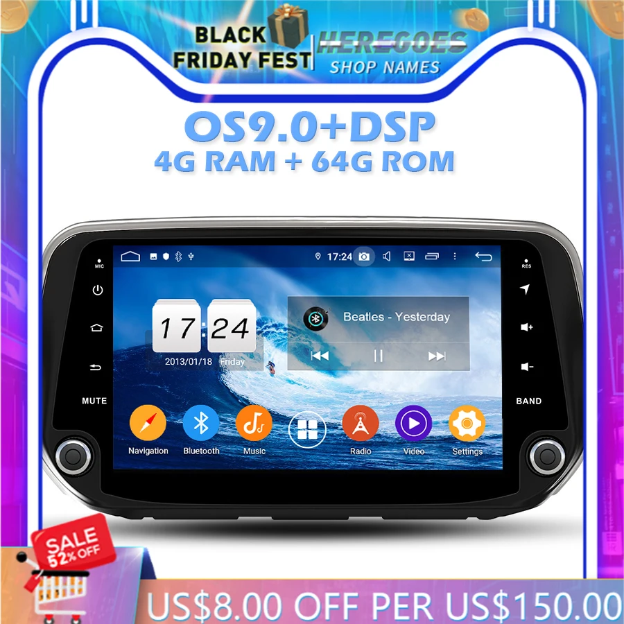 

IPS DSP Android 10.0 4GB RAM + 64GB ROM + 8Core Car DVD Player Wifi Bluetooth 4.2 RDS RADIO GPS Map For Hyundai IX45 Santa Fe 20