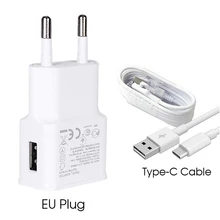 EU samsung Galaxy настенное зарядное устройство для A50 A80 s10 s9 S8 plus Note 7 8 9 9 адаптивный адаптер для быстрой зарядки и кабель Usb type C