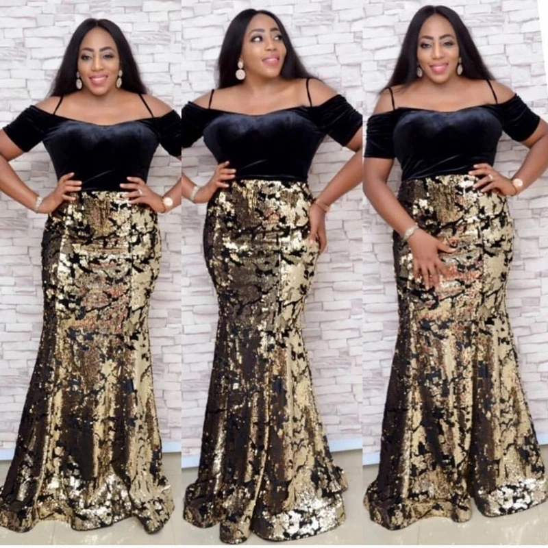 

Vintage Patchwork Strap Floor-Length Velvet Long Dress Elegant Plus Size Ladies Sequins Bodycon Evening Mermaid Dress Maxi Fall
