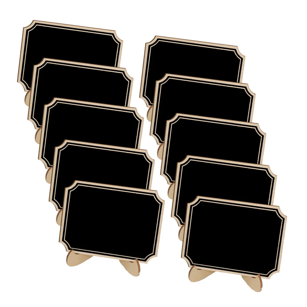 10x Mini Hanging Blackboard Wood Plaque Sign DIY Tag Wine Tag Price Tag Chalkboard Kids Deco Board for Wedding Party Decoration