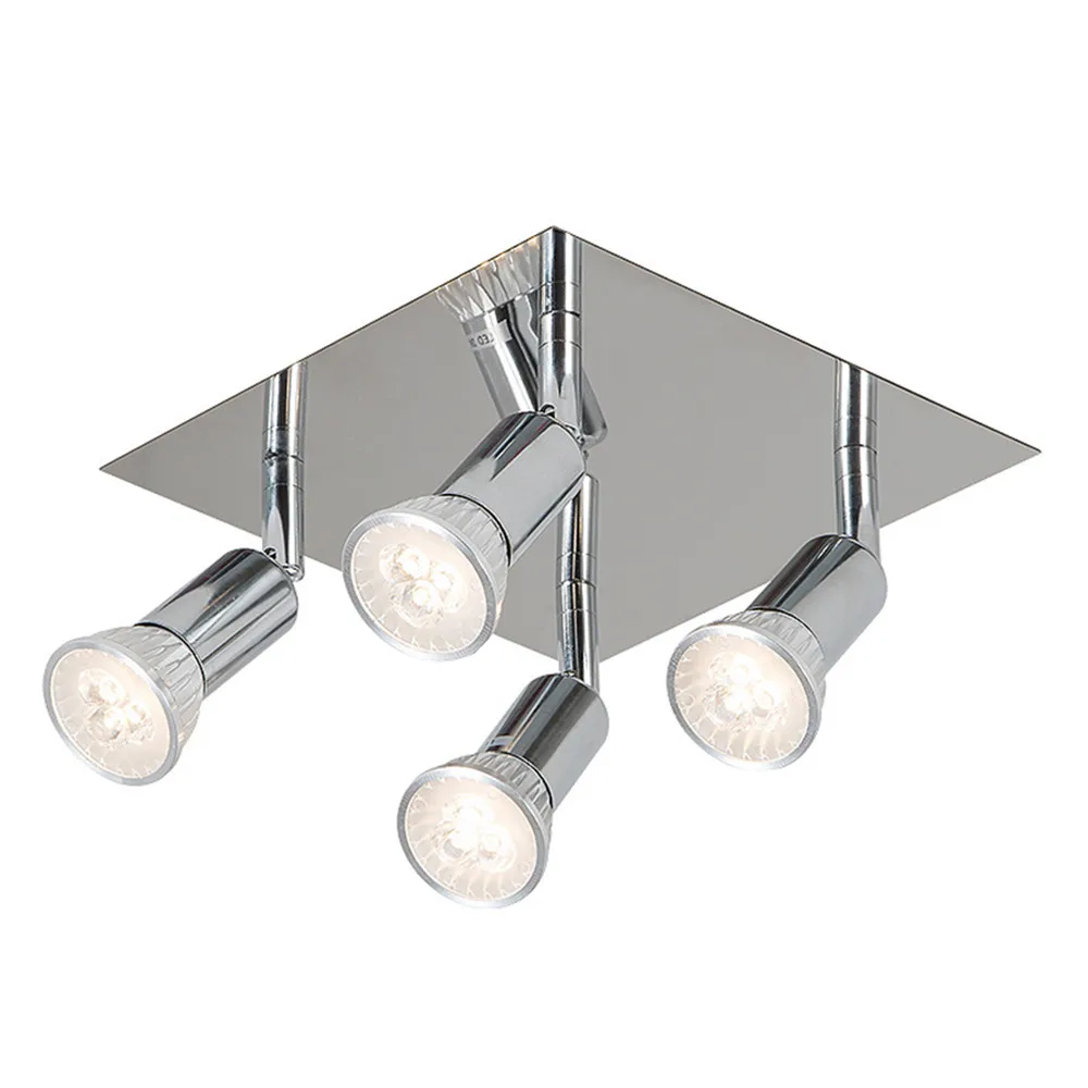 [DBF] квадратная GU10 потолочный светильник Гостиная регулируемый 4-потолочный светильник пятна Спальня светодиодный Кухня крепление для изогнутой поверхности пятно света - Испускаемый цвет: 4 Lights