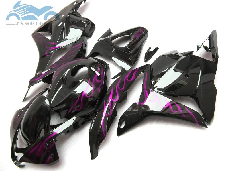 Customized OEM fairing kit fit for Honda CBR600RR 2009 2010 2011 CBR 600 RR 600RR 09 10 11 black purple flames fairing kits ZT04