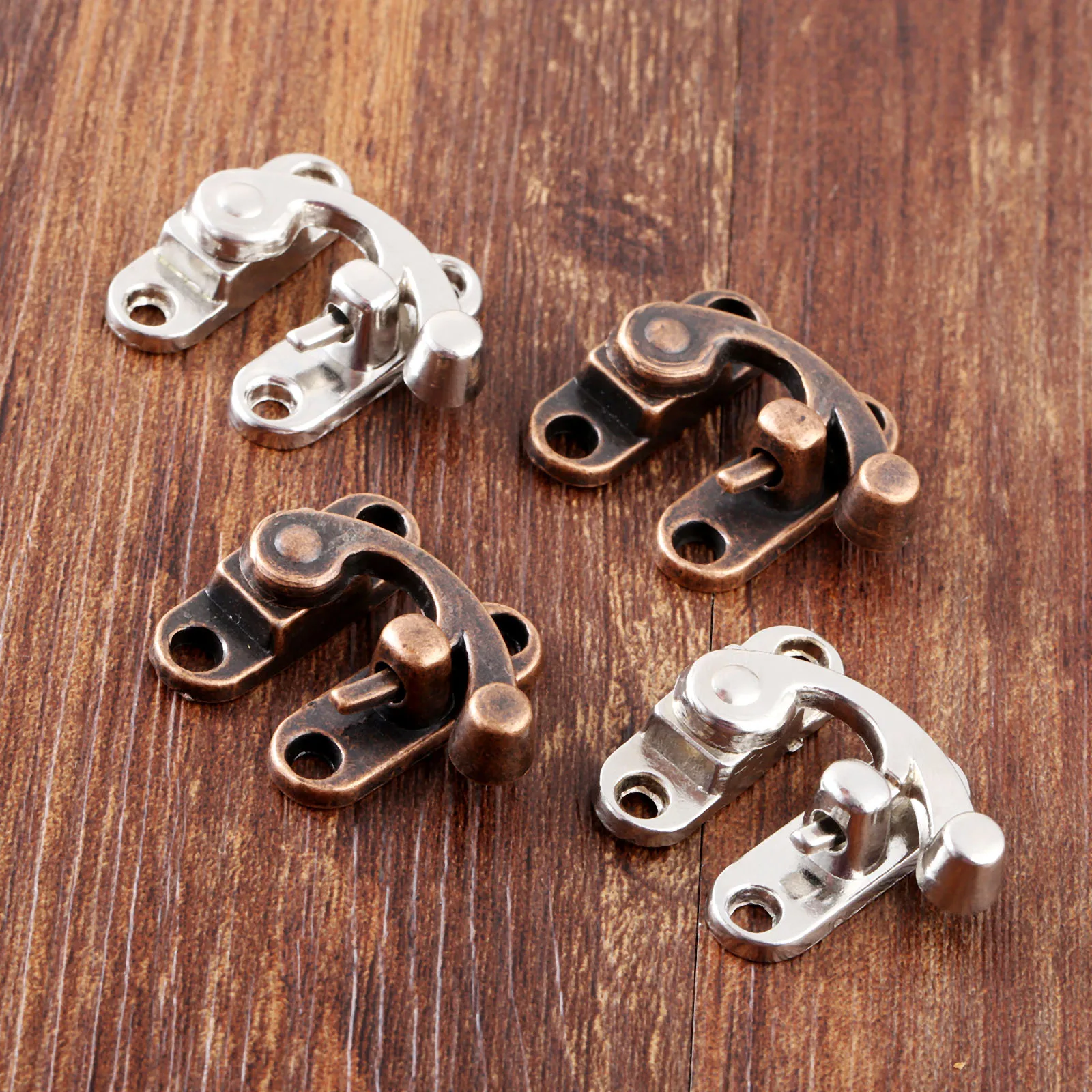 Box Latch Hasps Antique Padlocks Buckle lock Jewelry Wooden Box Wine Case hardware 2sets