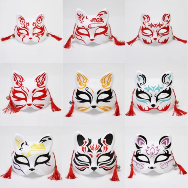 Kitsune rosto balde chapéu chapéu de sol kitsune raposa máscara japonesa  kabuki anime mangá desempenho persona yusuke tradicional brimless -  AliExpress